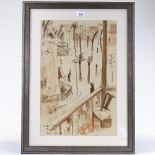 Margaret Boyd (1920 - 1985), watercolour on card, Oriental Palace Basra, signed, 19.5" x 13", framed