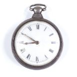 A 19th century silver pair-cased open-face key-wind Verge pocket watch, by Thomas Porthouse of