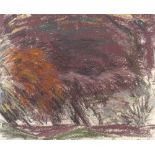 Henrik Jensen (Danish), pastel on paper, abstract woodland, 1960, 12.5" x 15.5", mounted