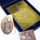 A German First War Period bronze and silver plaque, inscribed Paul Von Hindenburg, maker's Godet &