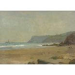 Henry George Moon (1857 - 1905), oil on panel, coastal view towards Whitby, signed and dated 1896,