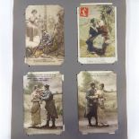 An album of First War Period postcards, including erotic studies