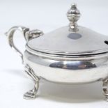 TIFFANY & CO - a silver mustard pot, of plain circular form, hallmarks Birmingham 1968, with