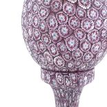 A Murano Millefiori glass table lamp and shade, height 41cm