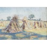 Yoole, watercolour, cornfield in Cheshire, signed and dated 1911, with information verso, 8" x 11.