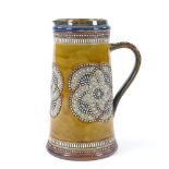 A Victorian Doulton Lambeth jug by Ada Worthey, dated 1883, height 24cm