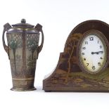 A rare Victory V biscuit tin mantel clock, circa 1900 - 1910, with enamel dial and 8-day movement (