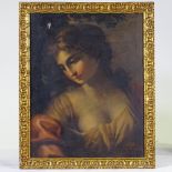 Carlo Ciappa, oil on canvas, portrait of Sibilla, signed, 20" x 16", framed