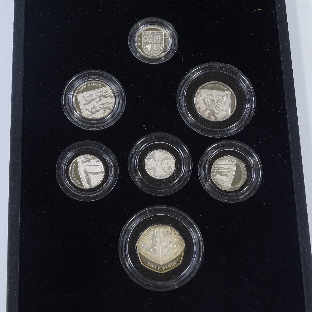 Royal Mint 2008 United Kingdom Coinage Silver Piedfort collection, cased