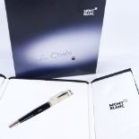 Mont Blanc ballpoint pen, Greta Garbo Special Edition, in ivory and black with pearl clip, boxed