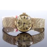 JAEGER LECOULTRE - a lady's 9ct gold mechanical wristwatch, champagne dial with Roman numeral hour