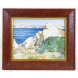 Vyse, watercolour, coastal view, signed, 7" x 9", framed
