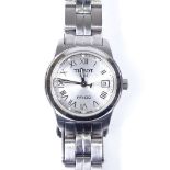 TISSOT - a lady's stainless steel PR100 quartz wristwatch, brushed silvered dial with Roman
