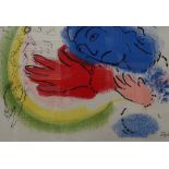 Marc Chagall, original lithograph, circus clown, 1956 special issue from Derriere le Miroir,