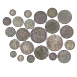 A collection of South American silver coins