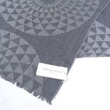 Johnstons of Elgin, new and unused large silver grey geometric pattern scarf/shawl, original tag,