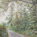 Maurice Sheppard (born 1947), 2 watercolours, lane near Shoreham Kent, and another Kent landscape,