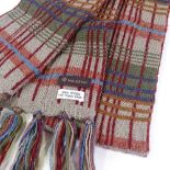 Mulberry London, long knitted check pattern 100% wool scarf, 200cm x 12.5cm