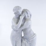A bisque porcelain Classical group, height 33cm