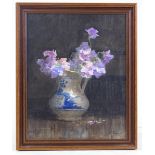 Gerald Ackermann, watercolour, still life jug with sweetpeas, signed, 12" x 9.5", framed