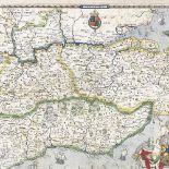 2 Antique maps, comprising Saxton, Kent, Sussex, Surrey and Middlesex, 1575, and Guicciardini