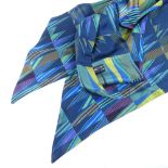 Georgina Von Etzdorf, multi-colour geometric pattern silk scarf, 172cm x 16.5cm