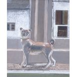 Josephine Harris (born 1931), watercolour, Pug dog, 1984, signed, 12" x 9.5", framed