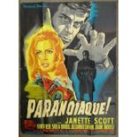 Paranoriac (1963), French film poster of Hammer Films/Universal Films, size grande 45" x 63", folded