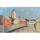 Fred Uhlman, lithograph, the lighthouse of St Agnes, 18" x 28", framed