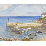 Early 20th century watercolour, Porthscatho Cornwall, unsigned, 6.5" x 10", framed