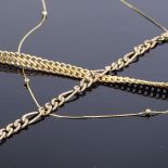 2 9ct gold bracelets (one A/F), together with a 9ct necklace, necklace length 38cm, 9.5g total (3)