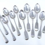 Various silver teaspoons, including a set of 6, 7.6oz total