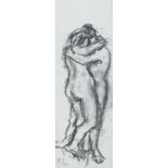 Llewellyn Petley-Jones (1908 - 1986), charcoal on paper, nude figures, signed with monogram, 10" x