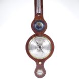 A 19th century mahogany-cased mercury wheel barometer, with engraved silvered dials, by Maspoli