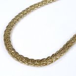 An 18ct gold flat woven link chain necklace, maker's marks SG, necklace length 45cm, 15.3g