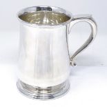 A silver half-pint mug, of plain tapered form, by Mappin & Webb, hallmarks Sheffield 1960, height