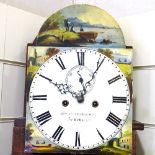 A 19th century mahogany 8-day longcase clock, with arch-top and painted dial signed Whitehead &
