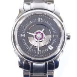 PERRELET - a stainless steel Classic Double Rotor automatic wristwatch, grey dial with quarterly