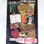 An original Sex Pistols poster advertising print