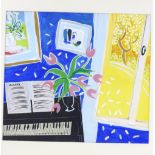 Nicholas Hely Hutchinson, gouache on paper, Sonata, 1984, signed, 13.5" x 16", framed