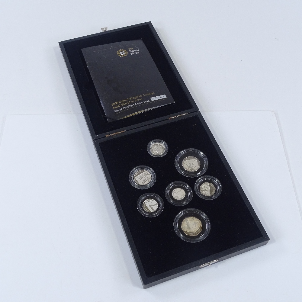 Royal Mint 2008 United Kingdom Coinage Silver Piedfort collection, cased - Image 2 of 3