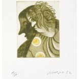 Roland Jarvis, 2 small etchings, erotic and surrealist compositions, signed in pencil, 1982, sheet