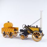 Hornby Railways Stephenson's Rocket, live steam powered train, boxed with spare track