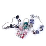 3 Rhona Sutton silver charm bracelets and charms