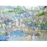 Clive Fredriksson, oil on canvas, wild flowers, 26" x 40", unframed