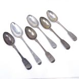 Various silver cutlery, including Georgian and Victorian spoons, 5.1oz total (6)