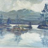 Ronald Ossory Dunlop (1894 - 1973), oil on board, river landscape, signed, 19.5" x 23", framed