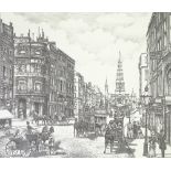 Tadeusz Ochalski, set of 4 prints of London, signed in pencil, image 8" x 10.5", unframed