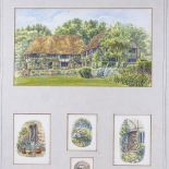 Stephanie Harrison, a group of miniature watercolours of Long Barn, former home of Vita Sackville-