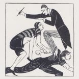 Eric Gill, wood engraving, clothes as workshops, published 1934, image 3" x 3", framed